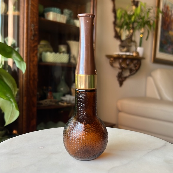 Vintage 1970’s Avon Spicy After Shave Decanter Cologne Brown Glass Bottle - Picture 5 of 9